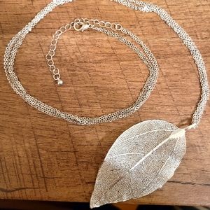 Silver plated Leaf Necklace